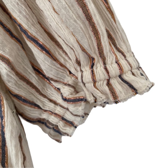 Ulla Johnson Zaria Lurex Metallic Stripe Cream Dress size 8 - Picture 4 of 9